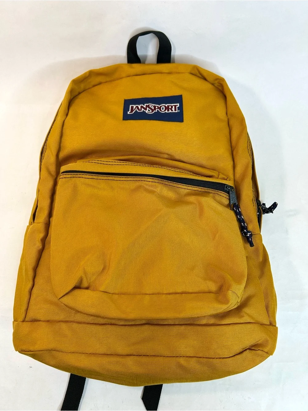 Vintage 90’s Jansport Backpack in a Mustard Rust Yellow 15”Wx19”H Grunge Yellow